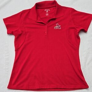 Antigua St. Louis Cardinals Women's Red Polo‎ Shirt, Size M